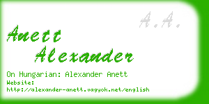 anett alexander business card